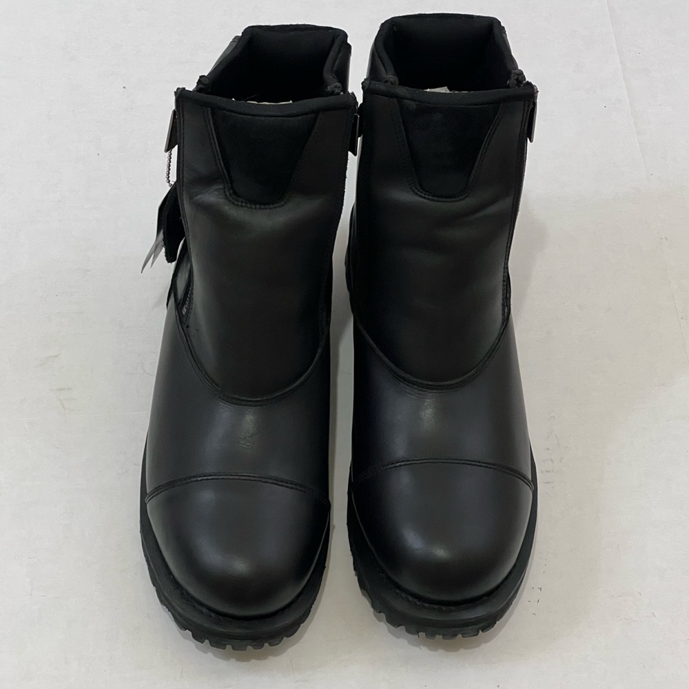 Milwaukee Leather Men's Black Leather Clean Laceless Boots w Double Zipper Entry
